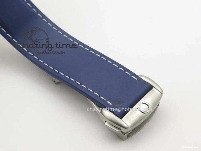 0213 HighPerformance Seamaster Planet Ocean GMT 600M Blue Dial SS On Blue Rubber Strap A 8278